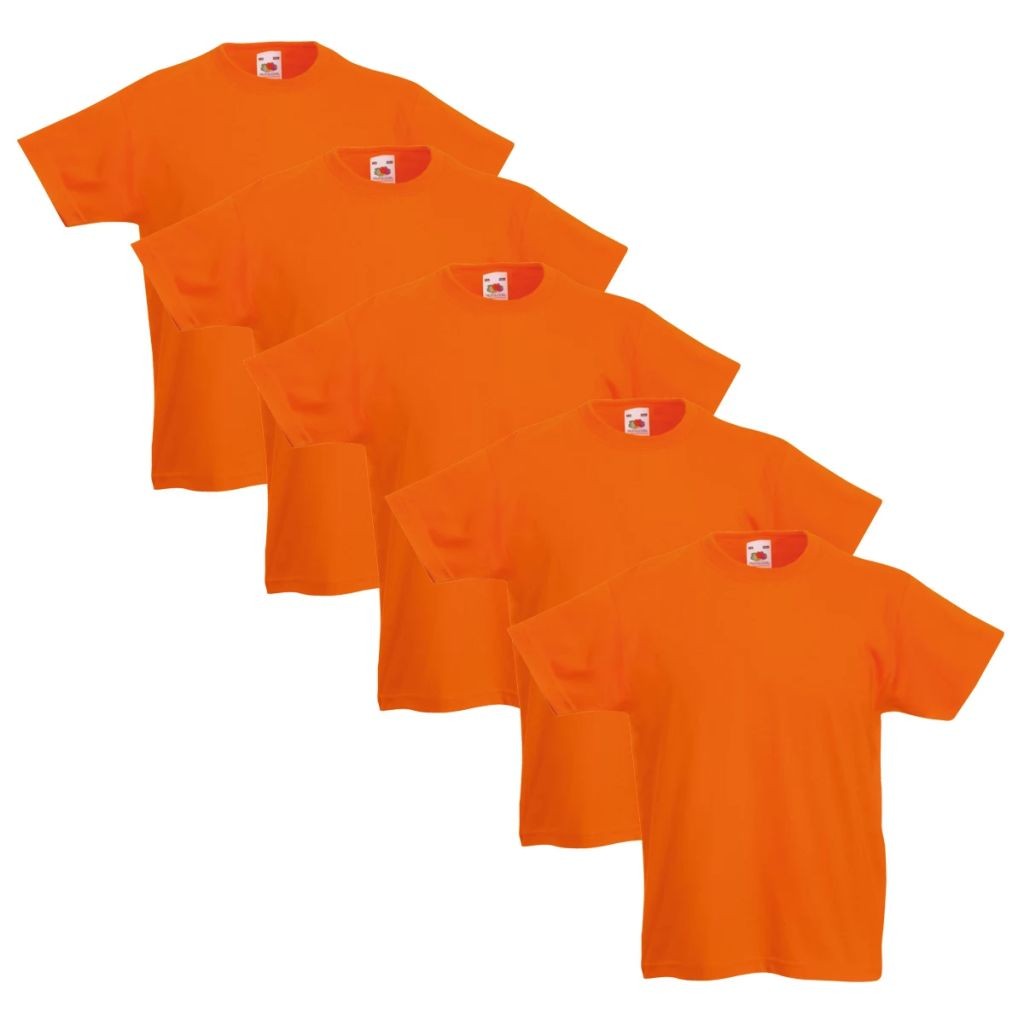 Fruit of the Loom Original Kids T-shirt 5 pcs Orange Size 128